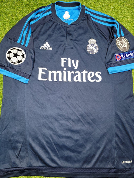 Cristiano Ronaldo Real Madrid 2015 2016 UEFA Third Soccer Jersey Shirt L SKU# S12676 Adidas