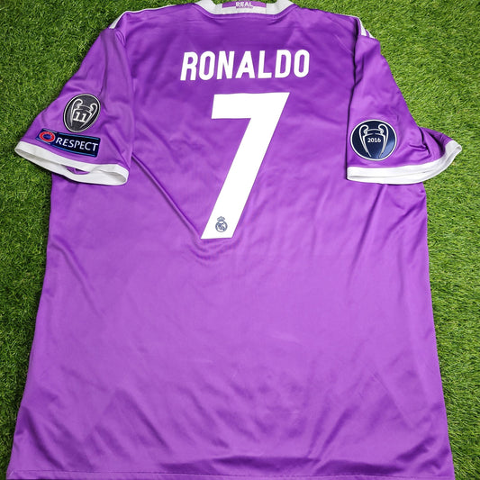 Cristiano Ronaldo Real Madrid 2016 2017 UEFA FINAL Away Soccer Jersey Shirt XL SKU AI5158 Adidas