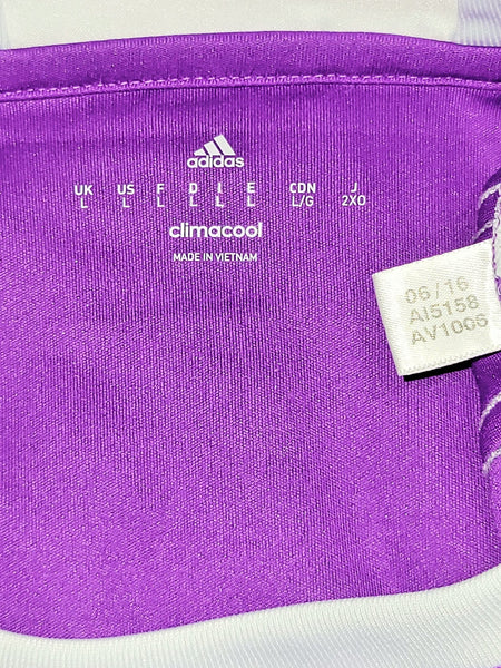 Cristiano Ronaldo Real Madrid 2016 2017 UEFA FINAL Purple Away Soccer Jersey Shirt L SKU# AI5158 Adidas