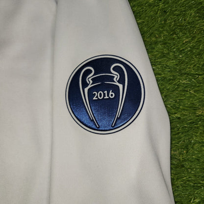 Cristiano Ronaldo Real Madrid 2016 2017 UEFA Home Long Sleeve Soccer Jersey Shirt L SKU AI5184 Adidas