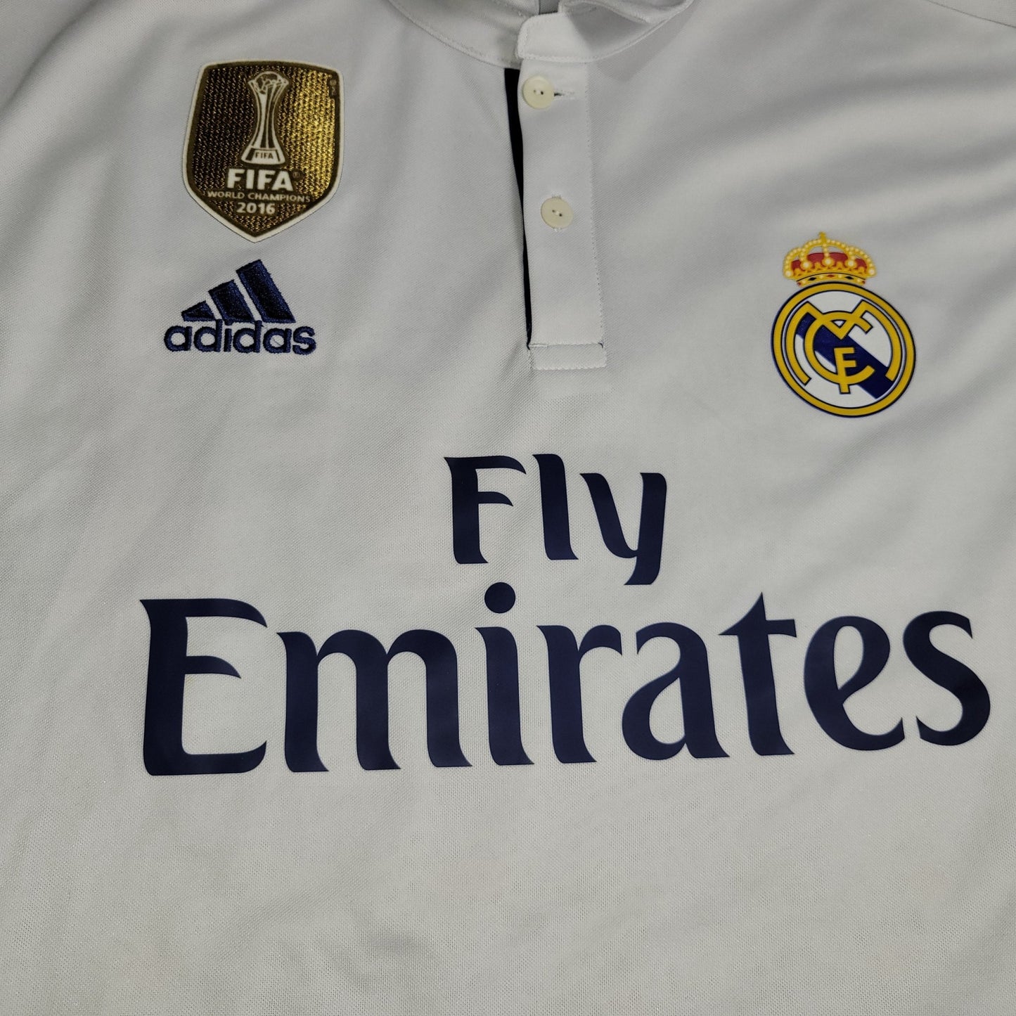Cristiano Ronaldo Real Madrid 2016 2017 UEFA Home Long Sleeve Soccer Jersey Shirt L SKU AI5184 Adidas