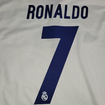 Cristiano Ronaldo Real Madrid 2016 2017 UEFA Home Long Sleeve Soccer Jersey Shirt L SKU AI5184 Adidas