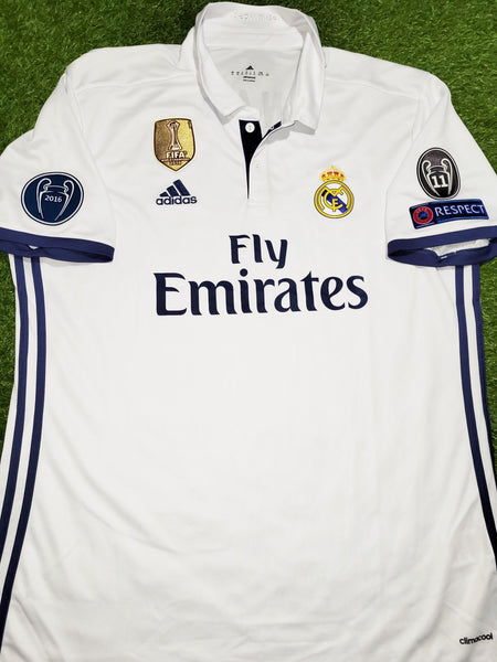 Cristiano Ronaldo Real Madrid 2016 2017 UEFA Home Soccer Jersey Shirt XL SKU# S94992 Adidas