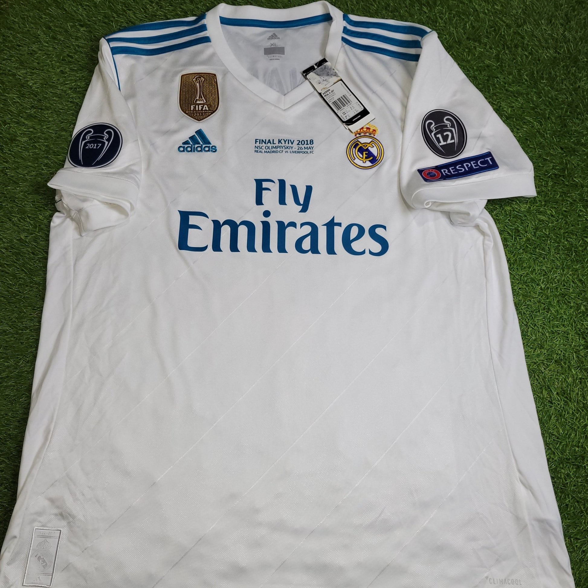 Cristiano Ronaldo Real Madrid 2017 2018 LAST GAME UEFA FINAL Soccer Jersey Shirt BNWT XL SKU B31106 Adidas