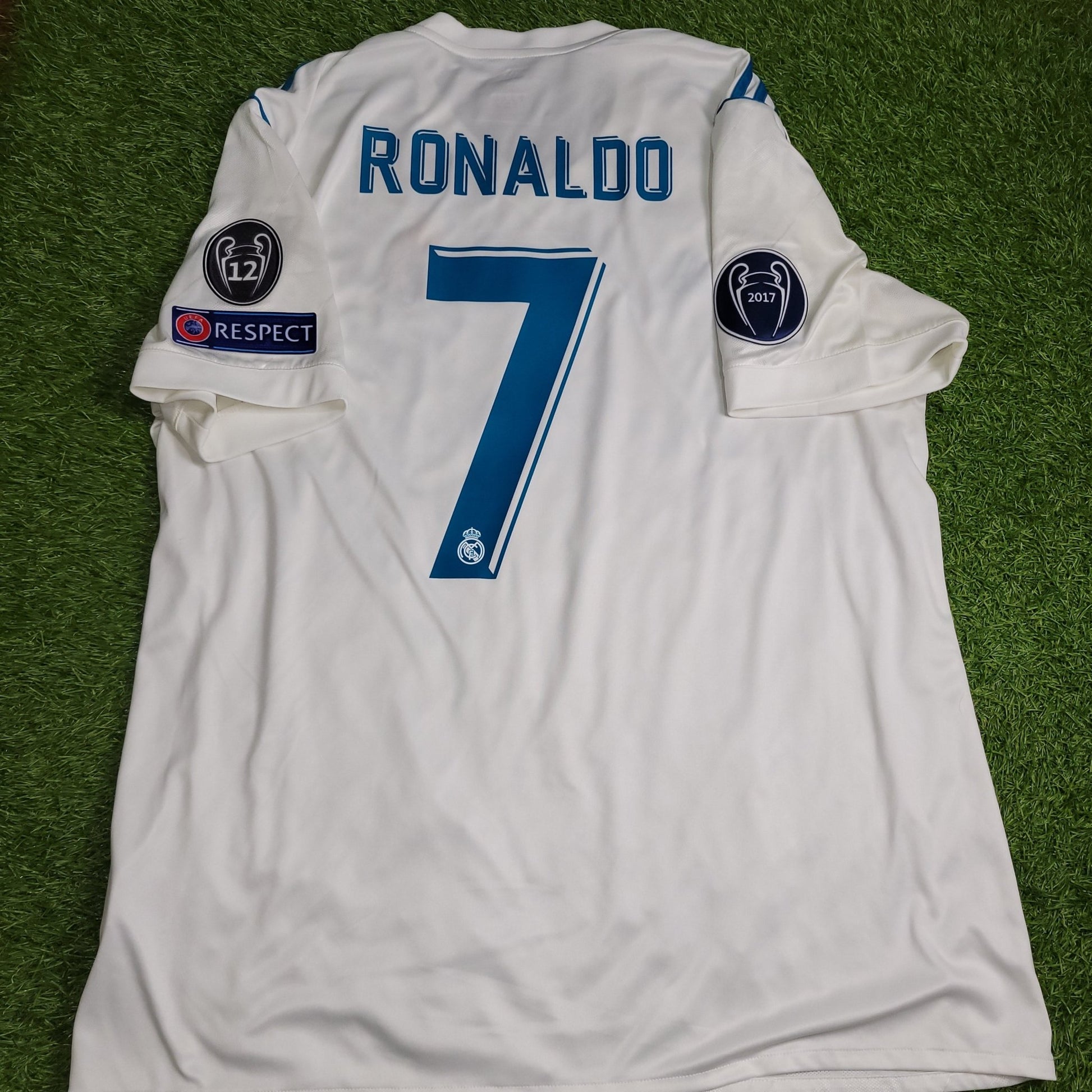 Cristiano Ronaldo Real Madrid 2017 2018 LAST GAME UEFA FINAL Soccer Jersey Shirt XL SKU B31106 Adidas