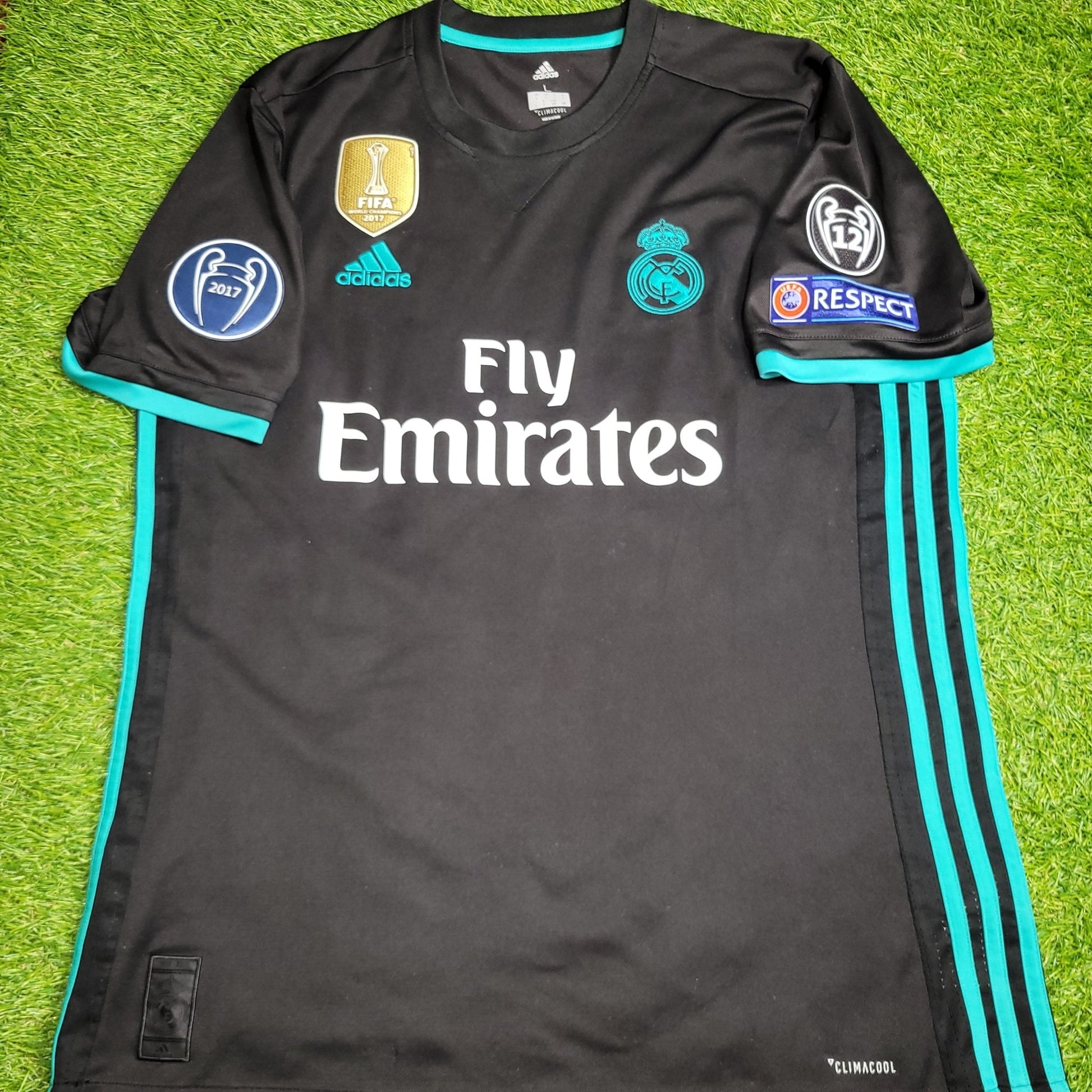 Cristiano Ronaldo Real Madrid 2017 2018 UEFA Away Soccer Jersey Shirt L SKU# BR3543 Adidas