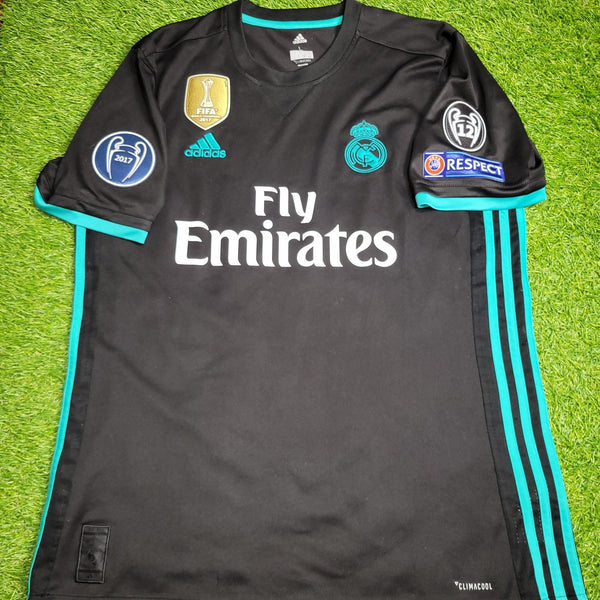 Cristiano Ronaldo Real Madrid 2017 2018 UEFA Away Soccer Jersey Shirt L SKU# BR3543 Adidas