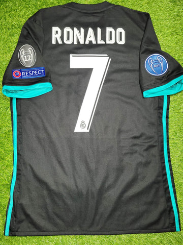 Cristiano Ronaldo Real Madrid 2017 2018 UEFA Away Soccer Jersey Shirt M SKU# BR3543 Adidas