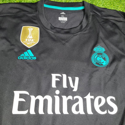 Cristiano Ronaldo Real Madrid 2017 2018 UEFA Long Sleeve Away Soccer Jersey Shirt XL SKU B31088 Adidas