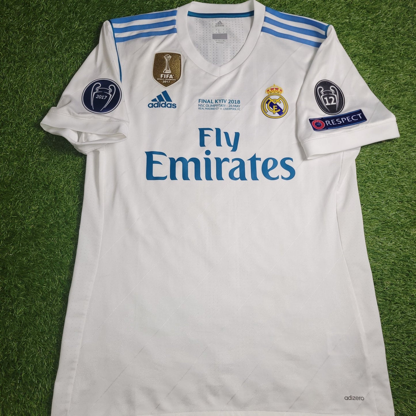 Cristiano Ronaldo Real Madrid Home 2017 2018 LAST SEASON ADIZERO PLAYER ISSUE Soccer Jersey Shirt L SKU B31097 Adidas