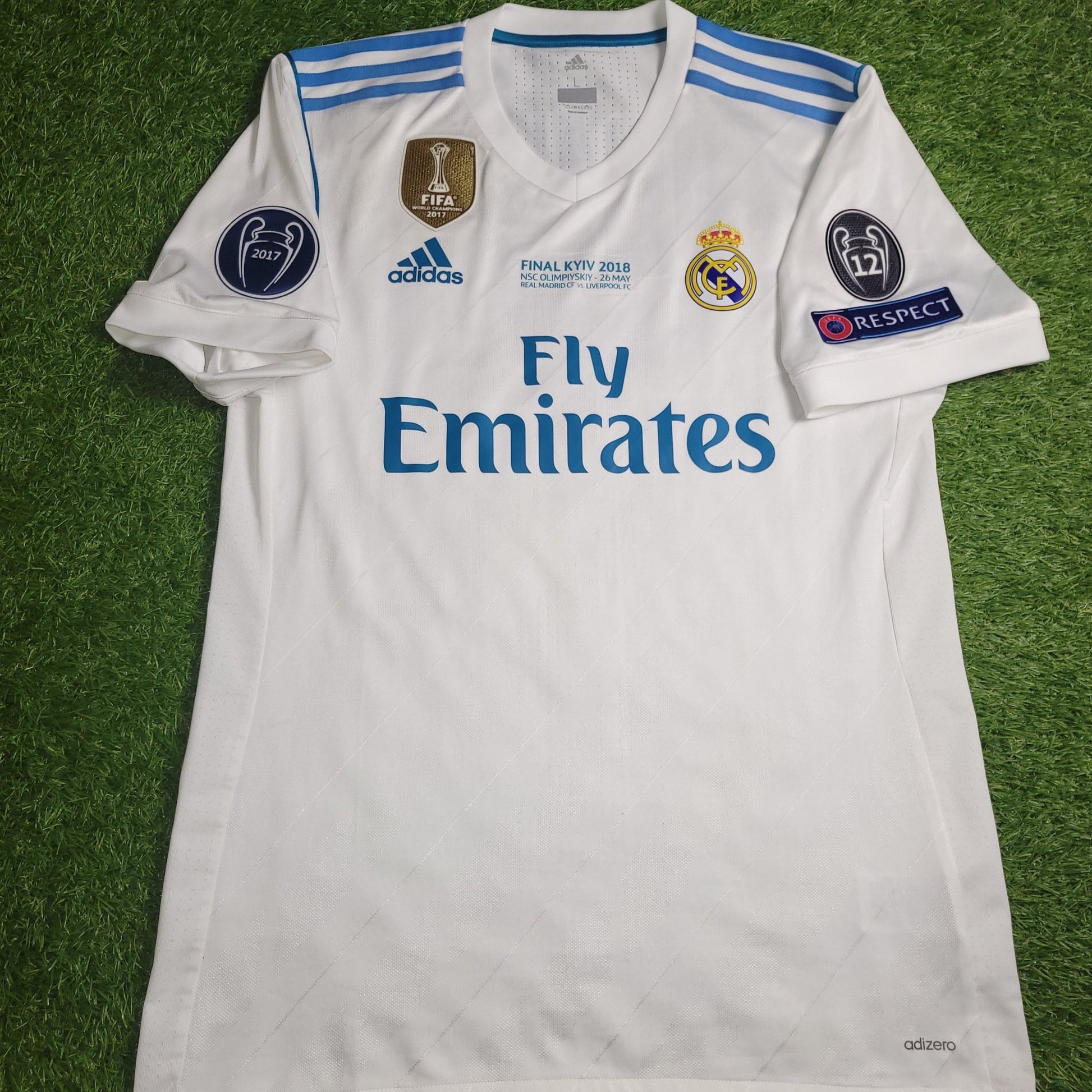 Cristiano Ronaldo Real Madrid Home 2017 2018 LAST SEASON ADIZERO PLAYER ISSUE Soccer Jersey Shirt L SKU B31097 Adidas