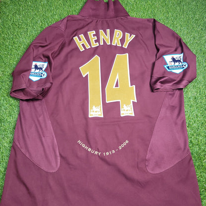 Henry Arsenal 2005 2006 HIGHBURY LAST GAME Home Soccer Jersey Shirt XL SKU# 195578 Nike