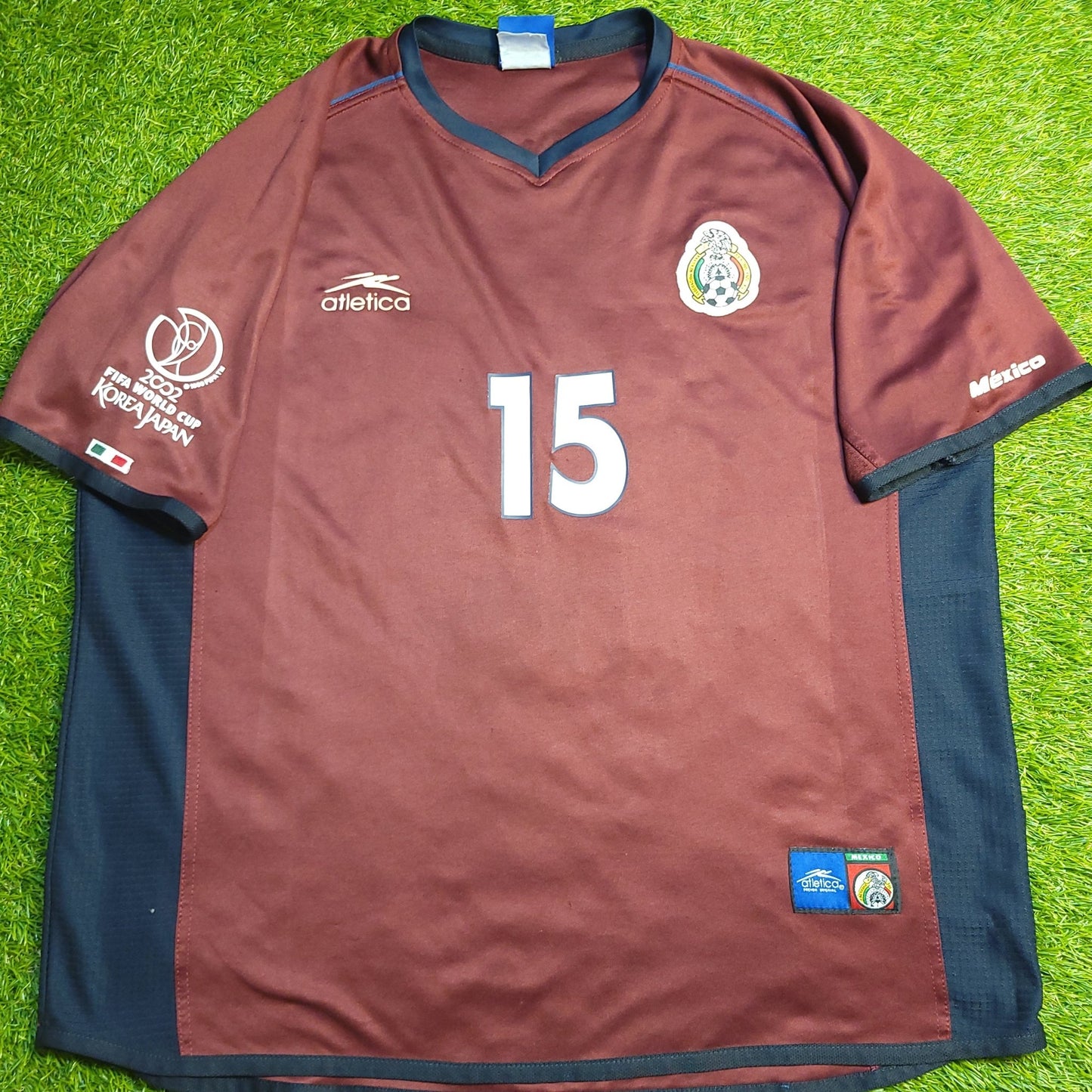 Hernandez Mexico 2002 WORLD CUP Atletica Third Soccer Jersey XL Atletica