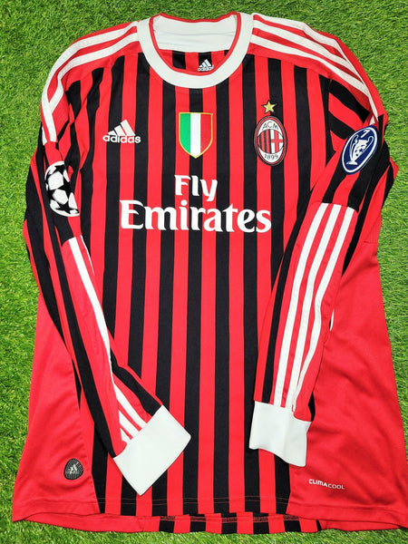 Ibrahimovic AC Milan 2011 2012 Home Long Sleeve UEFA Soccer Jersey Shirt M SKU# V13416 Nike
