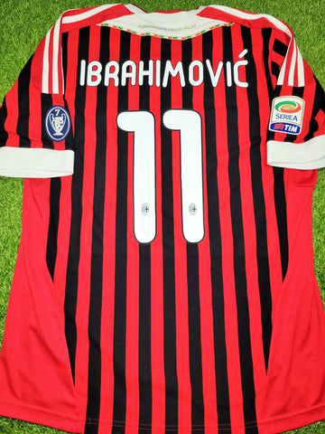 Ibrahimovic AC Milan 2011 2012 Home Soccer Jersey Shirt L SKU# V13457 Nike