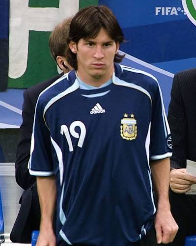 Messi Argentina 2006 WORLD CUP Away Soccer Jersey L SKU# 069519 - ForeverSoccerJerseys