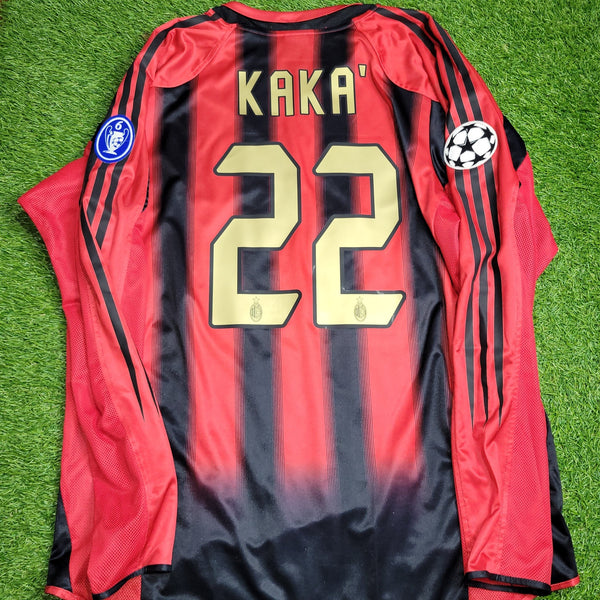 Kaka AC Milan 2004 2005 UEFA Long Sleeve Home Soccer Jersey Shirt L SKU# 302712 AHJ001 Adidas