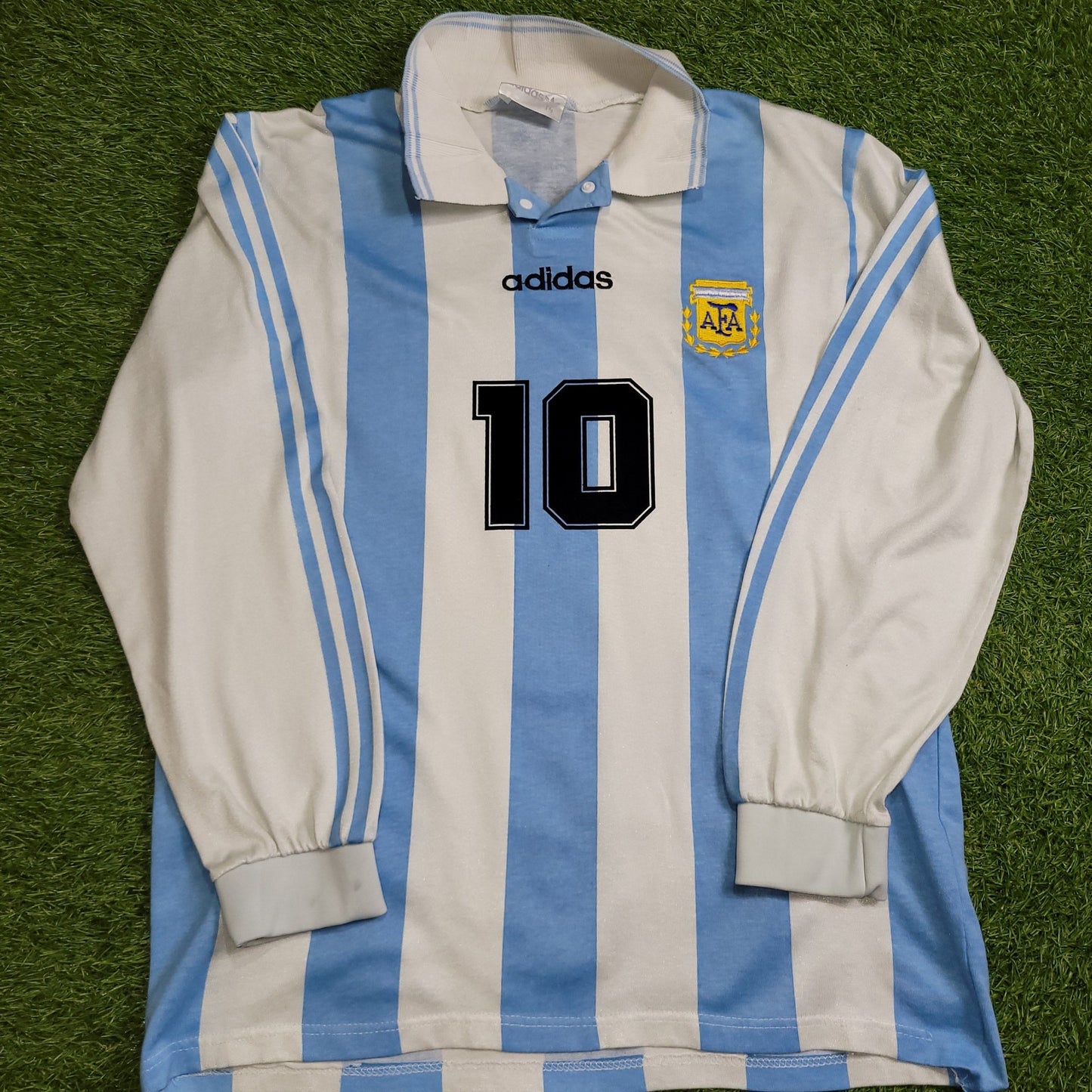 Maradona Argentina 1994 WORLD CUP Long Sleeve Soccer Jersey Shirt L foreversoccerjerseys