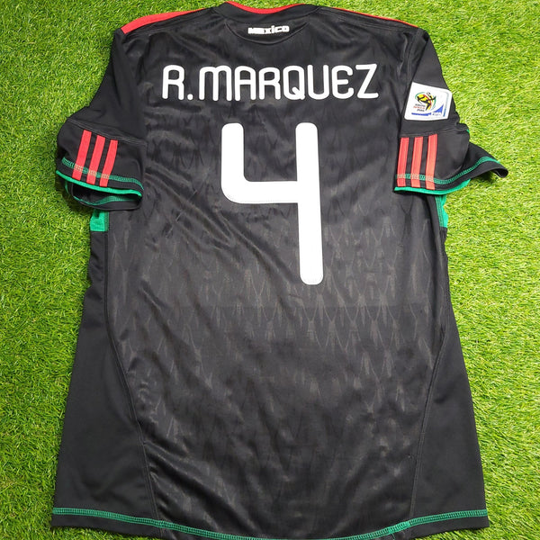 Marquez Mexico 2010 WORLD CUP Away Black Soccer Jersey Shirt L SKU# P41397 Adidas