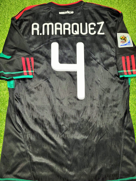 Marquez Mexico 2010 WORLD CUP Away Black Soccer Jersey Shirt L SKU# P41397 Adidas