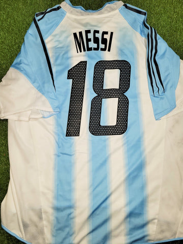 Messi Argentina 2004 2005 DEBUT Home Soccer Jersey Shirt XL SKU# 645789 Adidas