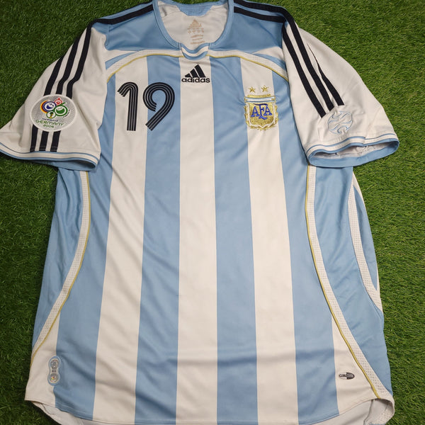 Messi Argentina 2006 WORLD CUP Home Soccer Jersey Shirt L SKU# 739802 AZB001 Adidas