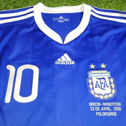 Messi Argentina 2010 WORLD CUP Away Soccer Jersey Shirt BNWT L SKU P47053 AZB001 Adidas