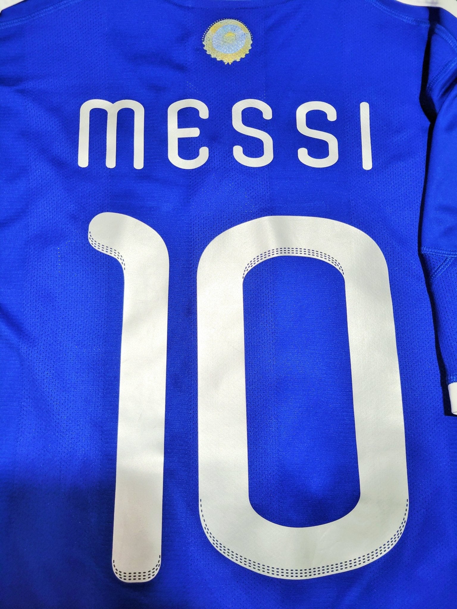 Messi Argentina 2010 WORLD CUP Away Soccer Jersey Shirt M SKU# P47053 AZB001 Adidas
