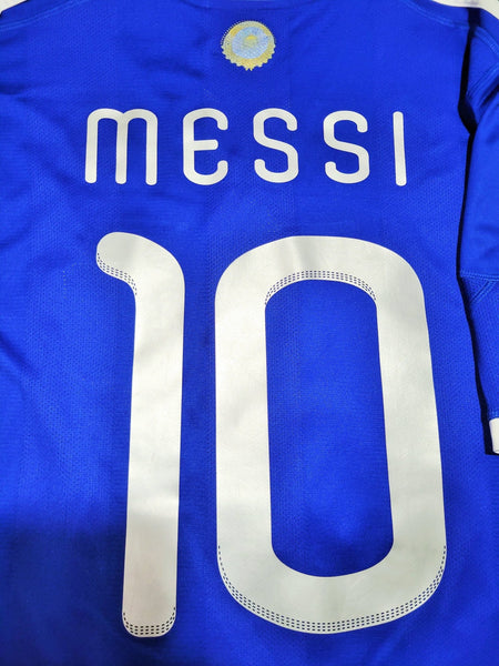 Messi Argentina 2010 WORLD CUP Away Soccer Jersey Shirt M SKU# P47053 AZB001 Adidas