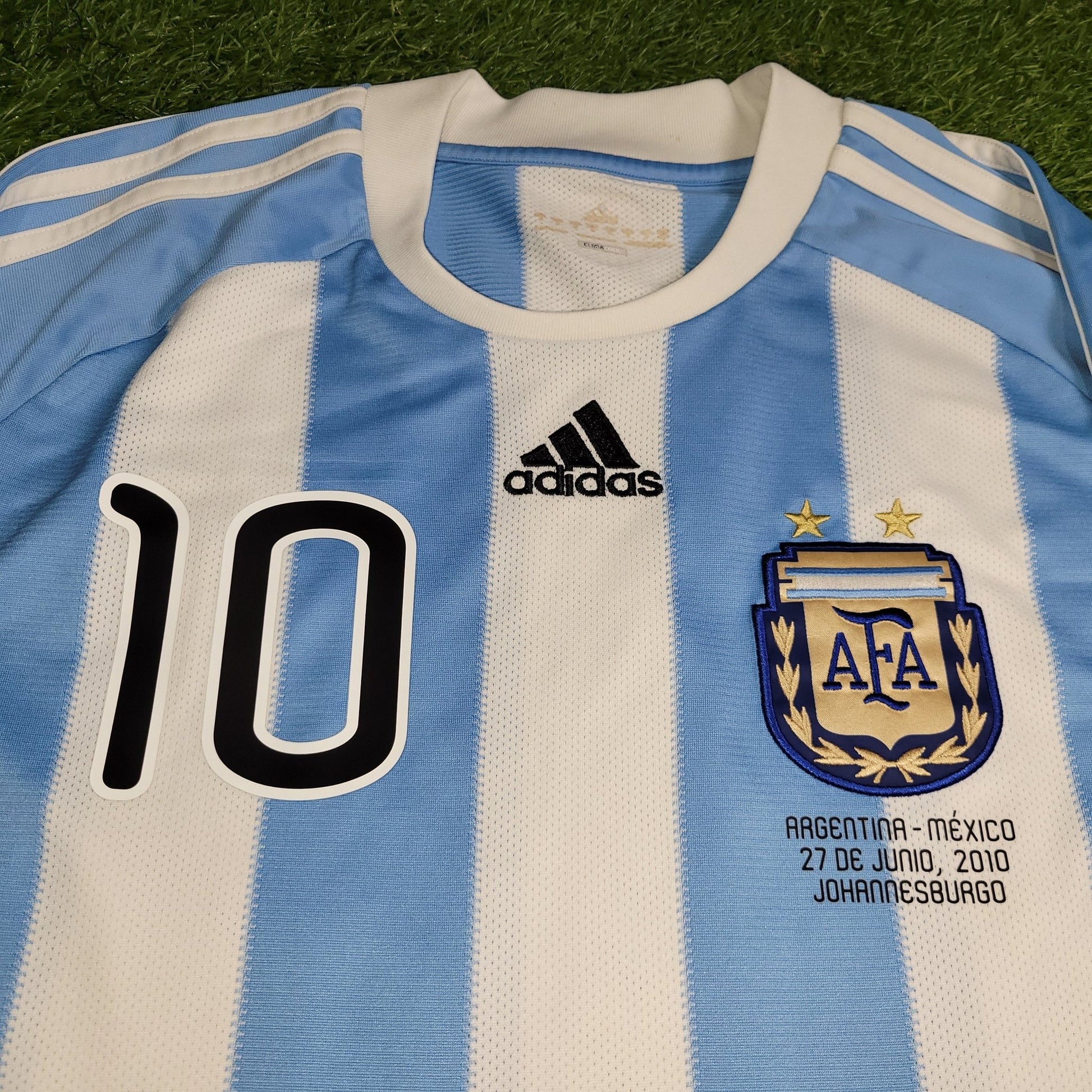 Messi Argentina 2010 WORLD CUP Home Soccer Jersey Shirt M SKU P79919 Adidas