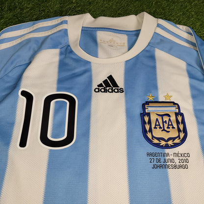 Messi Argentina 2010 WORLD CUP Home Soccer Jersey Shirt M SKU P79919 Adidas
