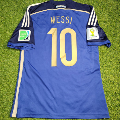 Messi Argentina 2014 WORLD CUP FINAL Away Soccer Jersey Shirt M SKU G75187 Adidas