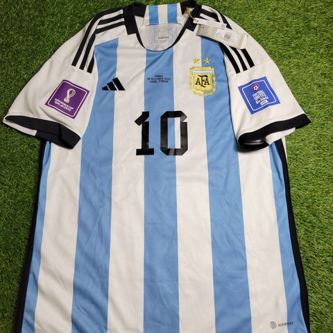 Messi Argentina 2022 WORLD CUP FINAL Home Soccer Jersey Shirt BNWT L SKU# HF2158 Adidas