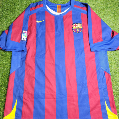 Messi Barcelona 2005 2006 Home Soccer Jersey Shirt L SKU# 195970 Nike