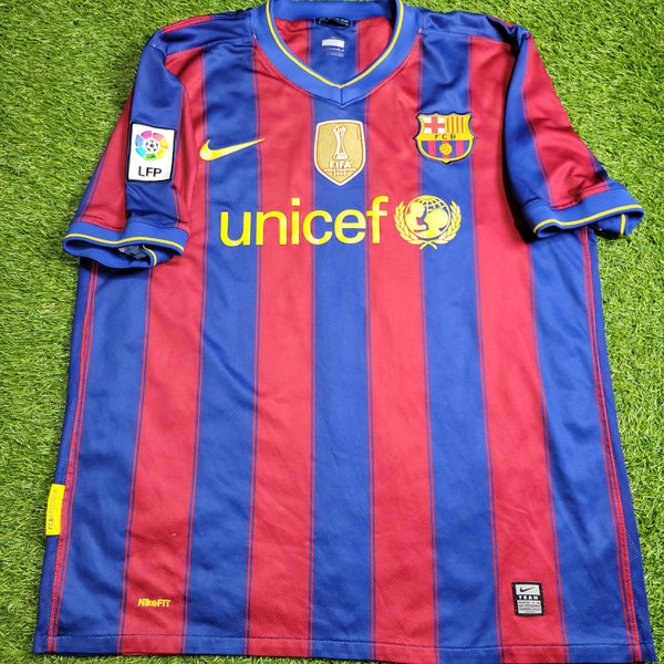 Messi Barcelona 2009 2010 Home Soccer Jersey Shirt L SKU# 343808 - 496 Nike
