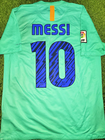 Messi Barcelona 2010 2011 Green Away Jersey Shirt M SKU# 382358-310 Nike