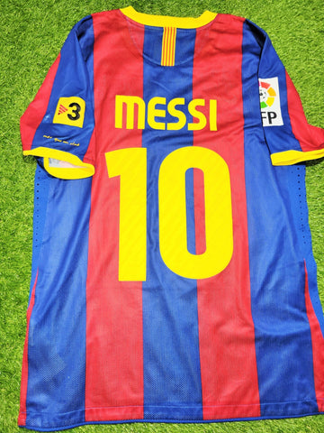 Messi Barcelona 2010 2011 Home PLAYER ISSUE Soccer Jersey Shirt L SKU# 406809-486 Nike