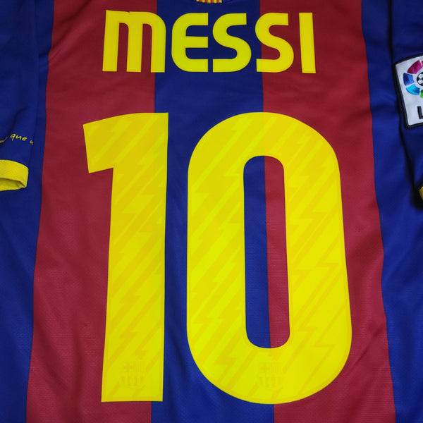 Messi Barcelona 2010 2011 Home Soccer Jersey Shirt L SKU# 382354 - 488 Nike