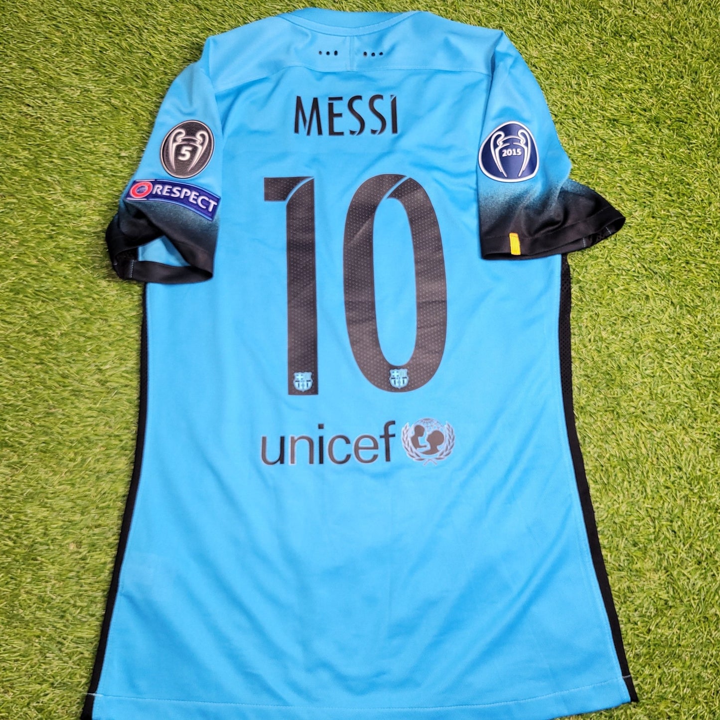 Messi Barcelona PLAYER ISSUE UEFA 2015 2016 Away Soccer Jersey M SKU# 658787 - 426 Nike
