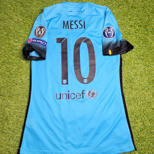Messi Barcelona PLAYER ISSUE UEFA 2015 2016 Away Soccer Jersey M SKU# 658787 - 426 Nike
