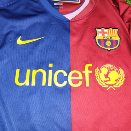 Messi Barcelona TREBLE SEASON 2008 2009 Home Soccer Jersey Shirt L SKU 286784 - 655 Nike