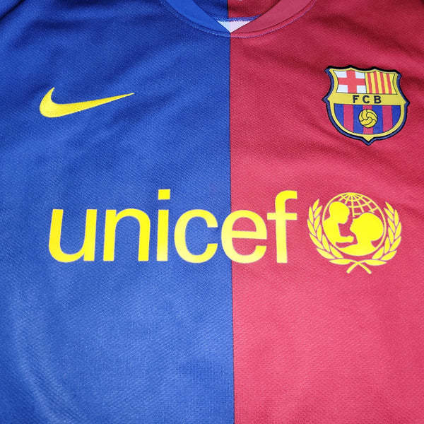 Messi Barcelona TREBLE SEASON 2008 2009 Home Soccer Jersey Shirt XL SKU# 286784 - 655 Nike