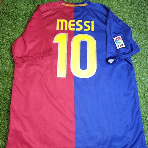 Messi Barcelona TREBLE SEASON 2008 2009 Home Soccer Jersey Shirt XL SKU# 286784 - 655 Nike
