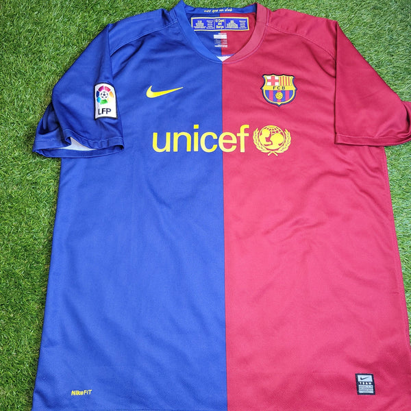 Messi Barcelona TREBLE SEASON 2008 2009 Home Soccer Jersey Shirt XL SKU# 286784 - 655 Nike