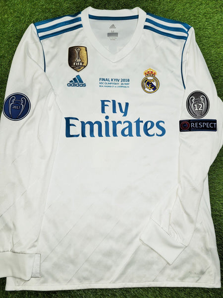 Ramos Real Madrid 2017 2018 UEFA FINAL Long Sleeve Soccer Jersey Shirt M SKU# B31106 Adidas