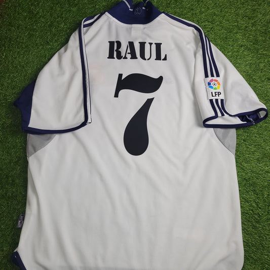 Raul Real Madrid 2000 2001 Soccer Jersey Shirt L SKU 685331 Adidas