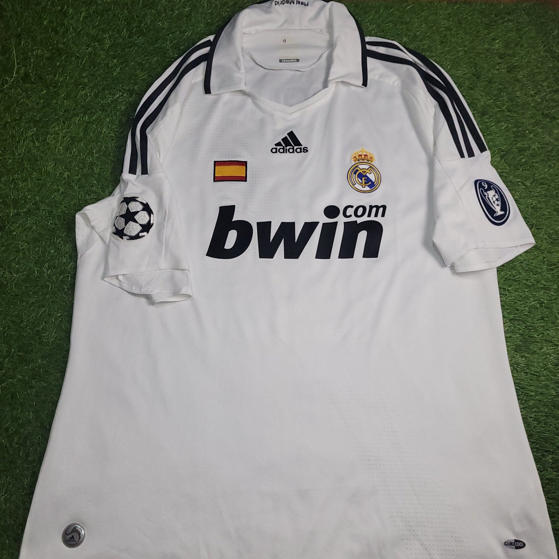 Raul Real Madrid 2008 2009 UEFA Home Soccer Jersey Shirt XL SKU 051101 Adidas