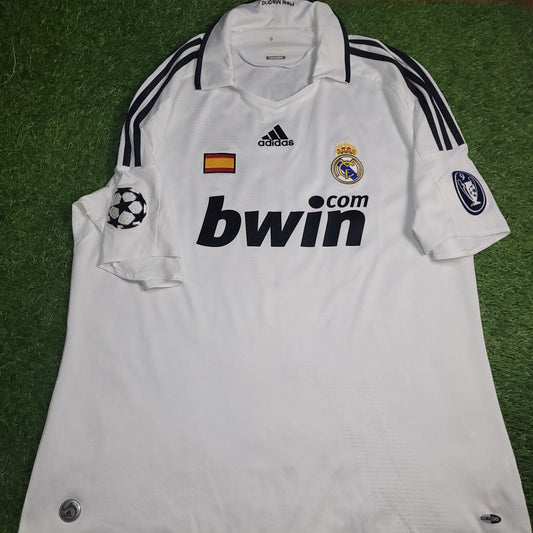 Raul Real Madrid 2008 2009 UEFA Home Soccer Jersey Shirt XL SKU 051101 Adidas