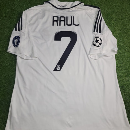 Raul Real Madrid 2008 2009 UEFA Home Soccer Jersey Shirt XL SKU 051101 Adidas