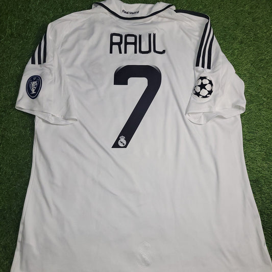 Raul Real Madrid 2008 2009 UEFA Home Soccer Jersey Shirt XL SKU 051101 Adidas